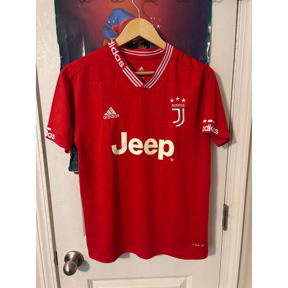 Adidas Juventus FC Soccer Jersey Red Jeep Sponsor Aeroready Mens Medium